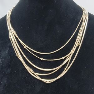 Kohl's rose gold multi row necklace